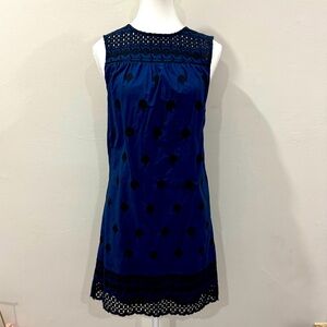 Vineyard Vines Navy Blue Lace and Embroidered Midi Dress